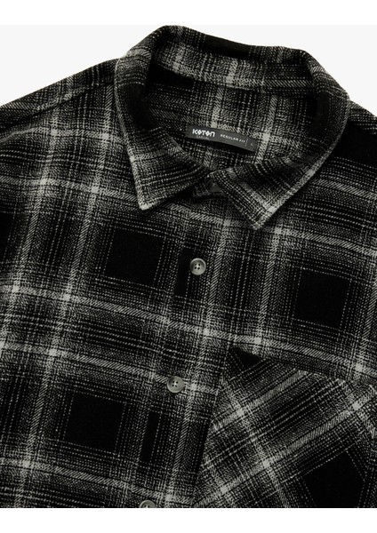 Regular Fit Düğmeli Uzun Kollu Cepli Klasik Yaka Oduncu Gömleği modelleri