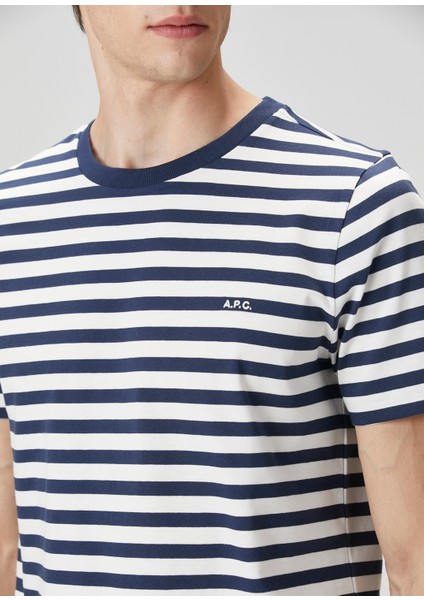 Lacivert Beyaz Şerit Desenli T-Shirt indirimleri