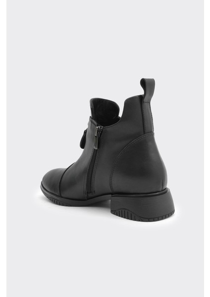 Hakiki Deri Önden Fermuarlı Kadın Bot modelleri