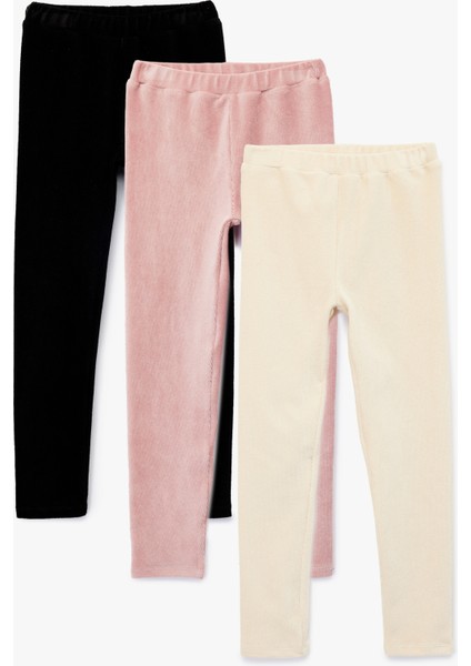 Beli Lastikli 3^lü Basic Tayt Seti