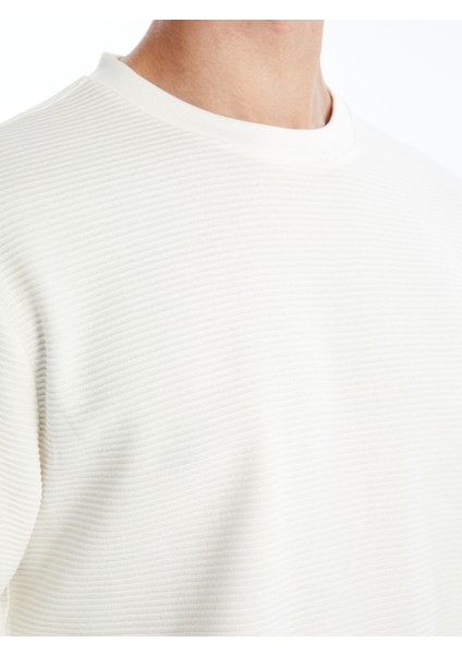 Yeni Sezon Bisiklet Yaka Uzun Kollu Erkek Dokulu Sweatshirt fırsatları