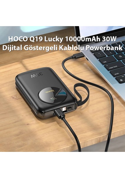 Hoco Q19 Lucky 10000MAH 30W Dijital Göstergeli Kablolu POWERBANK-(1903) fırsatları