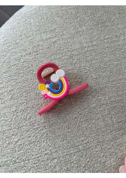 Koyu Pembe Gökkuşağı Mandal Kız Çocuk Tokası