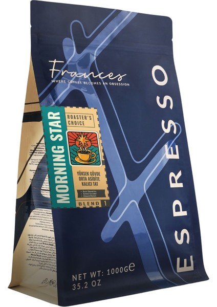 %100 Arabica Morning Star Espresso | Çekirdek Kahve | 2X1000 gr fiyatları