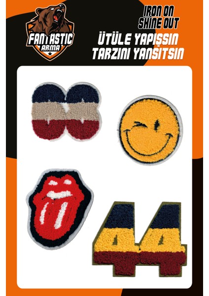 Ütü ile Yapışan Süzene, Havlu Yüzeyli Arma Patch Yama Seti