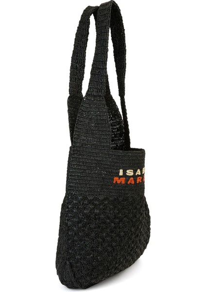 Siyah Kadın Rafya Alışveriş Çantası modelleri