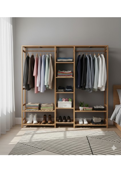 Ahşap Açık Gardırop Elbise Askılığı indirimleri