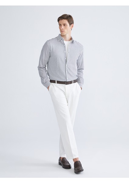 Yeni Sezon Slim Fit Uzun Kollu Çizgili Erkek Gömlek fiyatları