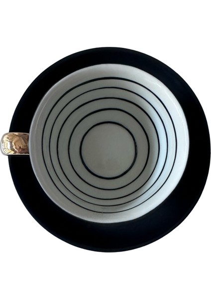 Special B Harfli Siyah Porselen Kahve Fincanı ve Tabağı modelleri