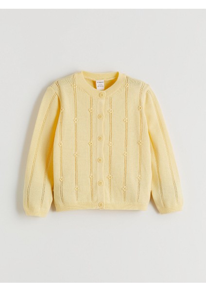 Yeni Sezon Bisiklet Yaka Kız Çocuk Triko Hırka