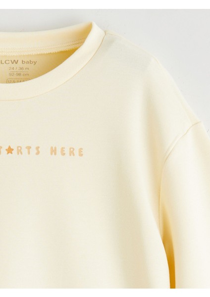 Yeni Sezon Bisiklet Yaka Kız Bebek Sweatshirt ve Eşofman Alt 2'li modelleri