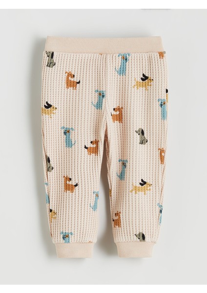 Yeni Sezon Beli Lastikli Baskılı Erkek Bebek Jogger Eşofman Altı