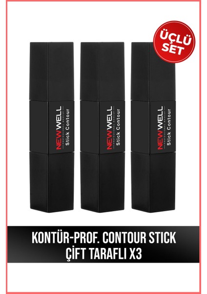 X3 Adet Kontür - Prof. Contour Stick - Çift Taraflı