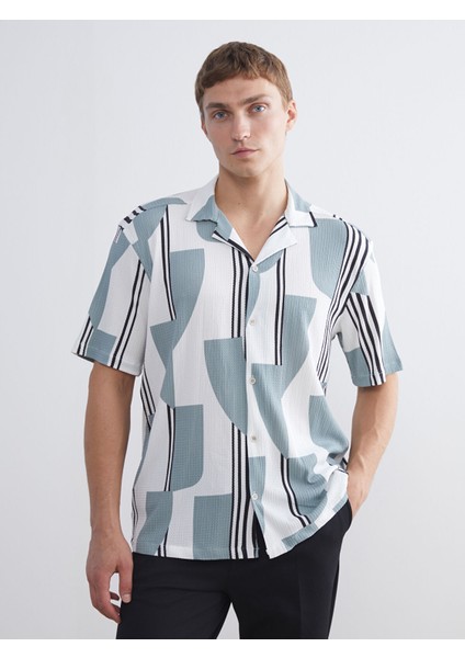 Yeni Sezon Regular Fit Kısa Kollu Desenli Erkek Gömlek fiyatları