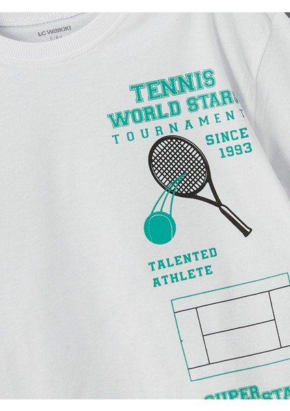 Yeni Sezon Bisiklet Yaka Baskılı Erkek Çocuk Tişört 2'li fırsatları