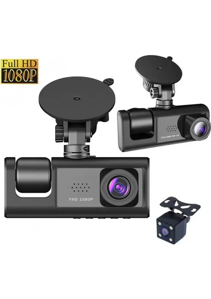 Araç Araba Kamerasi Black Box Traffic Recorder 3 Kameralı (4887)