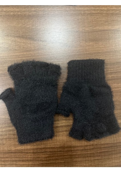 Siyah Peluş Kışlık Kesik Parmak Eldiven (Standart) modelleri
