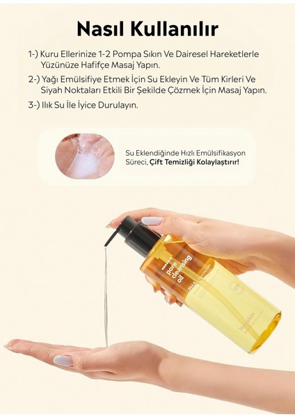 Pore Cleansing Oil Pha Hassas Ce Toleranssız Ciltler Için Gözenek ve Makyaj Temizleme Yağı 300 ml modelleri