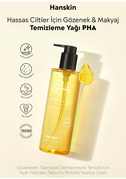 Pore Cleansing Oil Pha Hassas Ce Toleranssız Ciltler Için Gözenek ve Makyaj Temizleme Yağı 300 ml indirimleri