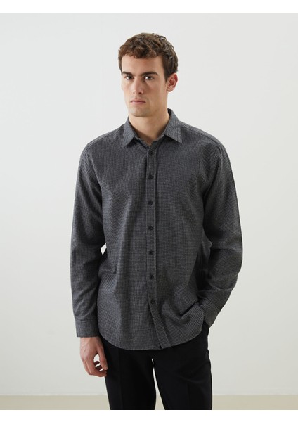 Yeni Sezon Slim Fit Uzun Kollu Desenli Erkek Oduncu Gömlek