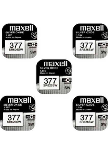 5 Adet Maxell 377 SR626SW Saat Pili 1.55V Gümüş Oksit Pil fiyatları