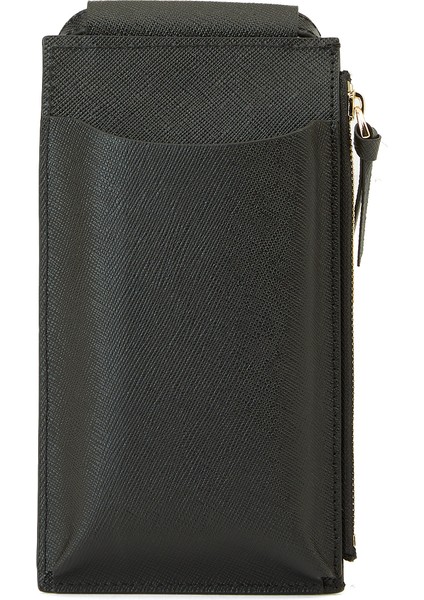 Siyah Logo Detaylı Kadın Deri Telefon Çantası fırsatları