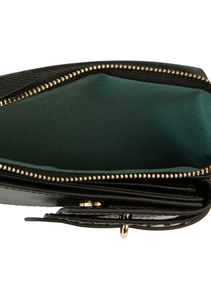 Siyah Logo Detaylı Kadın Deri Telefon Çantası indirimleri