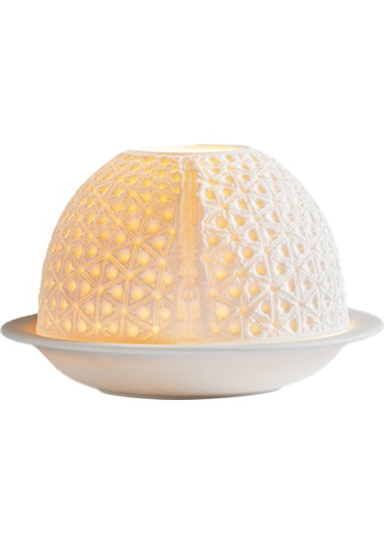 Lithophane Boiserie LED Beyaz Mumluk Masa Lambası