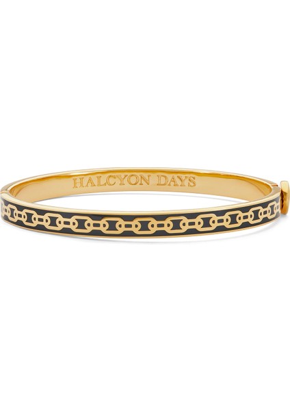 Chain Black Gold Hinged 18 Ayar Altın Kaplama Kadın Bileklik
