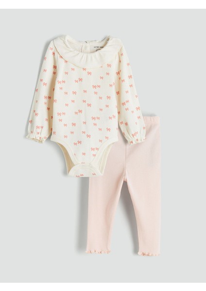 Yeni Sezon Bisiklet Yaka Kız Bebek Çıtçıtlı Body ve Tayt