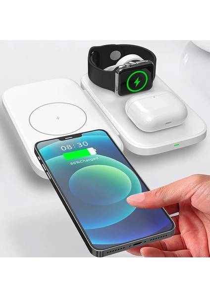 Ally W66 15W 3 In1 Android + iPhone Taşınabilir Mini Kablosuz Hızlı Şarj STANDI-(1903) fiyatları