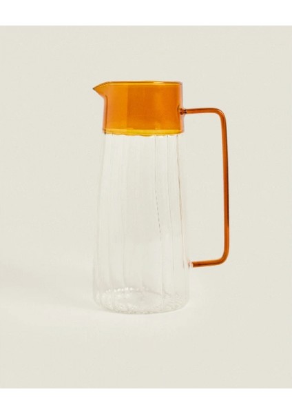 Turuncu Detaylı Cam Sürahi 1600 ml