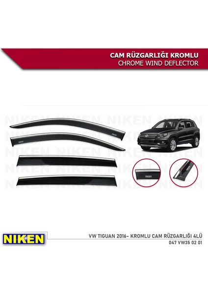 Kromlu Cam Rüzgarlığı Volkswagen Tiguan 2016-2020 ile Uyumlu fiyatları