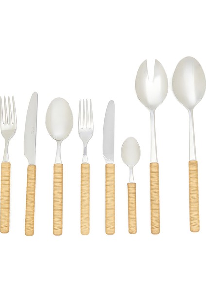 Ratan Krem 74 Parça Çatal Bıçak Kaşık Seti