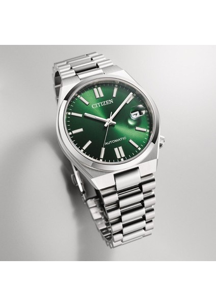 NJ0200-50X Erkek Kol Saati | 37 mm Paslanmaz Çelik Kasa, Yeşil Kadran, Otomatik Mekanizma modelleri