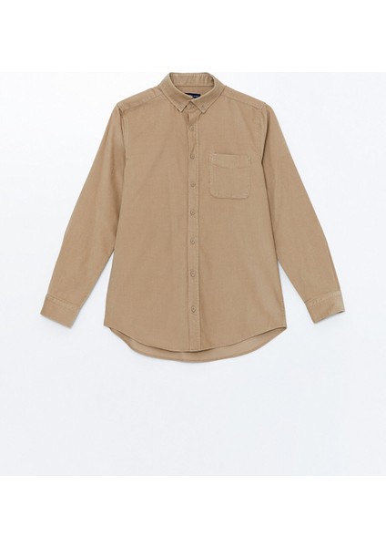 Yeni Sezon Regular Fit Uzun Kollu Kadife Erkek Gömlek indirimleri