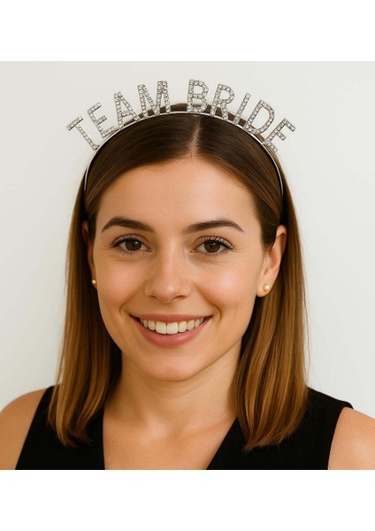 Gümüş Renk Team Bride Taç Plastik – Gelin ve Nedime Tacı