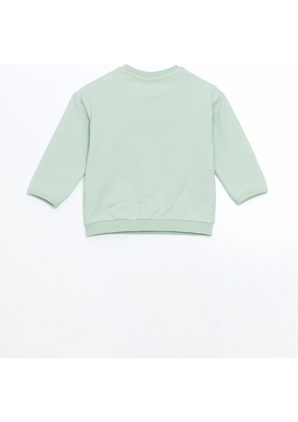 Yeni Sezon Bisiklet Yaka Baskılı Erkek Bebek Sweatshirt ve Eşofman Alt 2'li modelleri