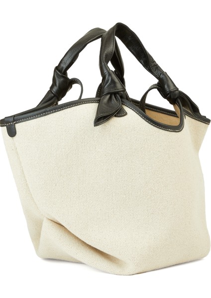 Ekru Siyah Kadın Plaj Çantası modelleri