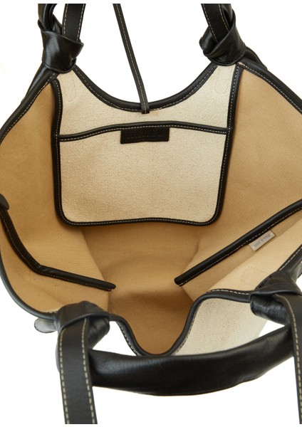 Ekru Siyah Kadın Plaj Çantası indirimleri