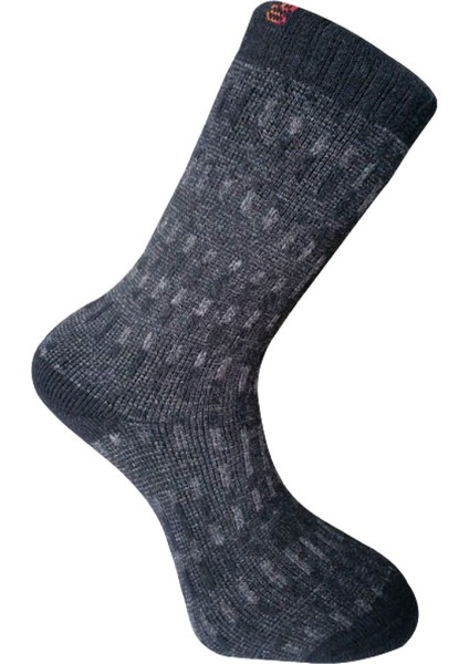 Kuzu Yünü Havlu Erkek Çorabı - Yupik - Gri - No: 41-44 (13906)