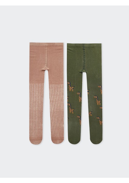 Yeni Sezon Desenli Erkek Bebek Külotlu Çorap 2'li
