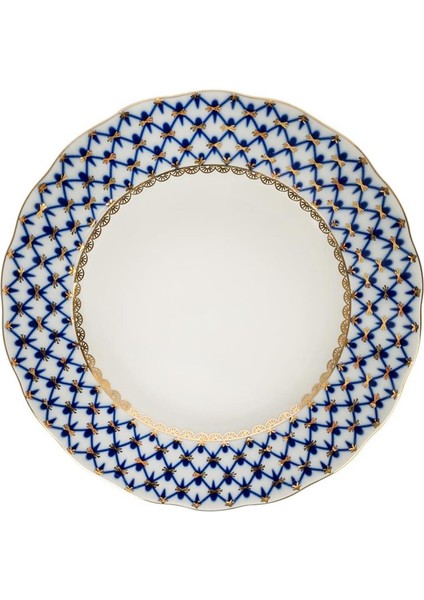 Cobalt Net Mavi Porselen Pasta Tabağı 15 cm