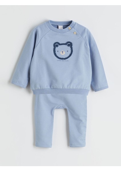 Yeni Sezon Bisiklet Yaka Erkek Bebek Sweatshirt ve Eşofman Altı