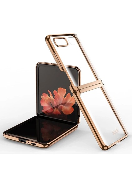 Newface Samsung Galaxy Z Flip 4 Kılıf Fold Element Kapak - Gold