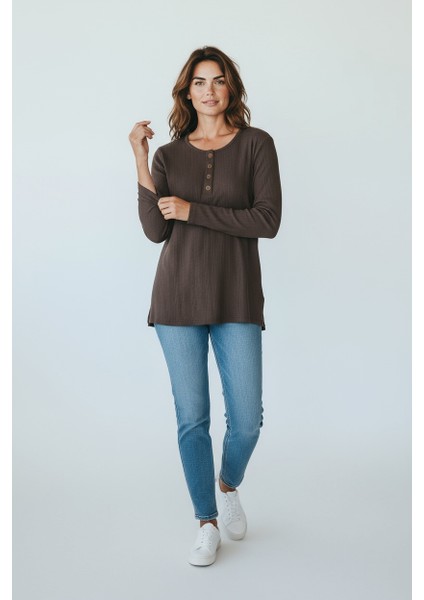 Kadın Yaka Düğme Detaylı Mevsimlik Bluz fiyatları