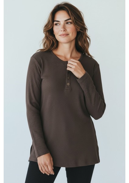 Kadın Yaka Düğme Detaylı Mevsimlik Bluz fırsatları