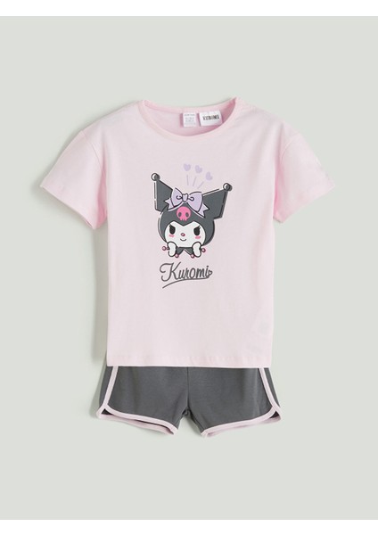 Yeni Sezon Kuromi Baskılı Kız Bebek Tişört ve Şort 2'li