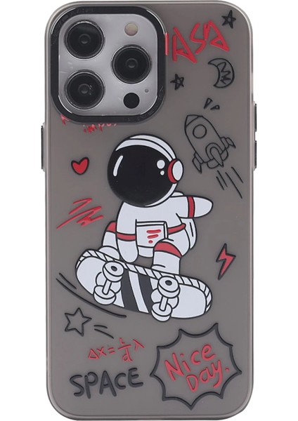 Newface iPhone 14 Pro Kılıf Prada Desenli Kapak - Prada Siyah - 1