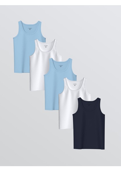 Yeni Sezon Bisiklet Yaka Erkek Çocuk Atlet 5'li